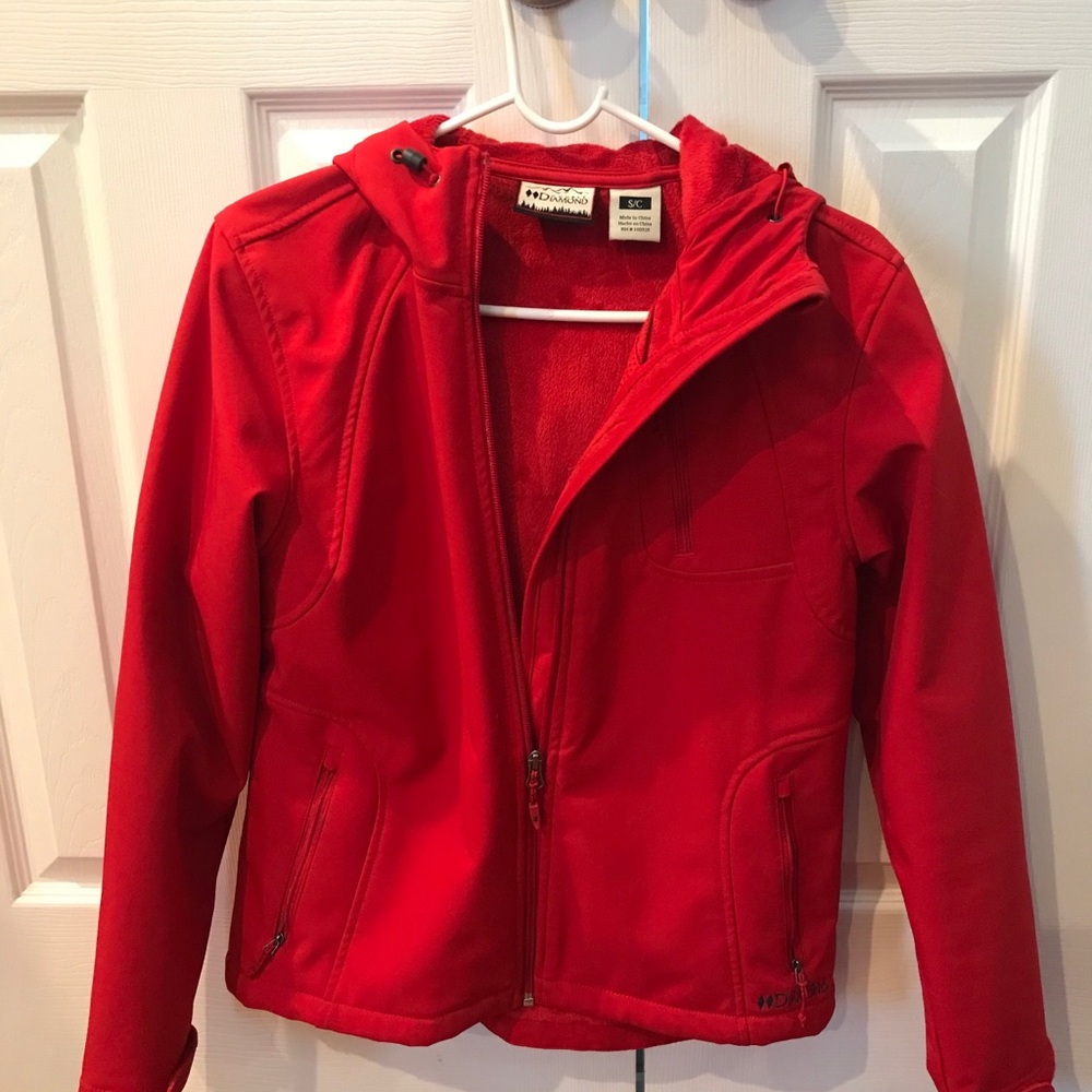 Fur lined double diamond rain jacket